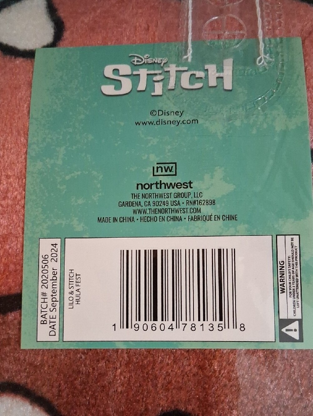 NWT Disney Lilo & Stitch Hula Fest Twin Raschel Blanket 60x80 Northwest - Picture 4 of 4